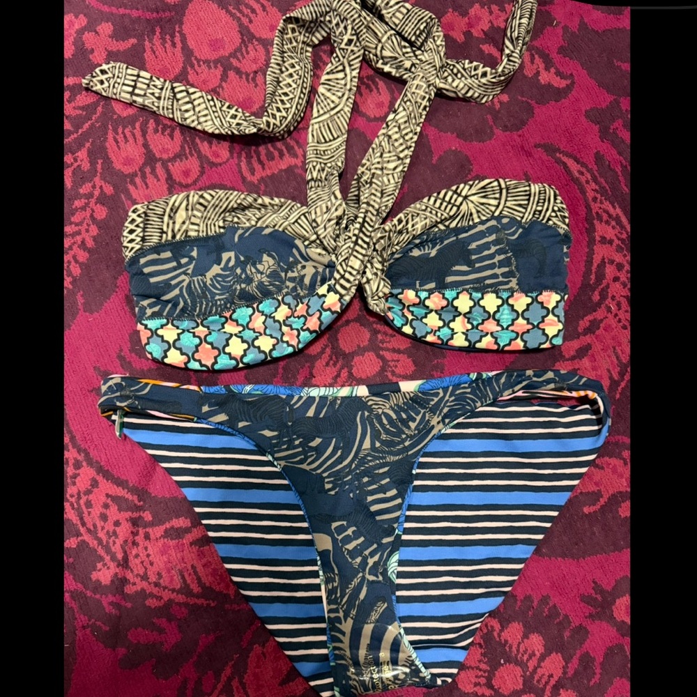 Maaji Reversible Floral Tribal Print Bikini Set